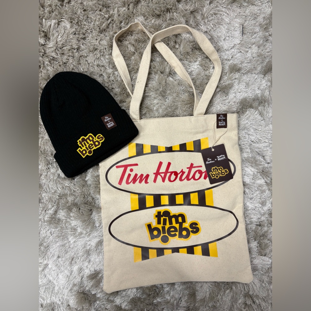 Selling Tim Biebs toque and tote(NWT) - Picture 1 of 3